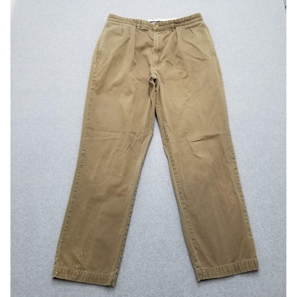 Polo Ralph Lauren Pants Mens 33x30 Beige Brown‎ Khakis Pockets Casual